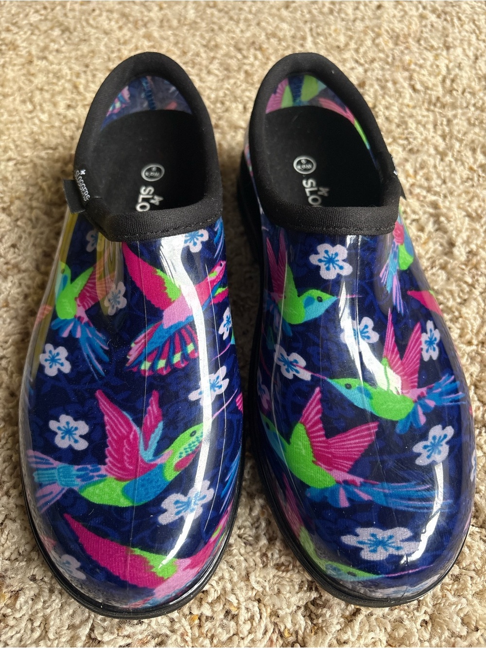 Sloggers Hummingbird Garden Outdoor Rain Clogs Sz 9